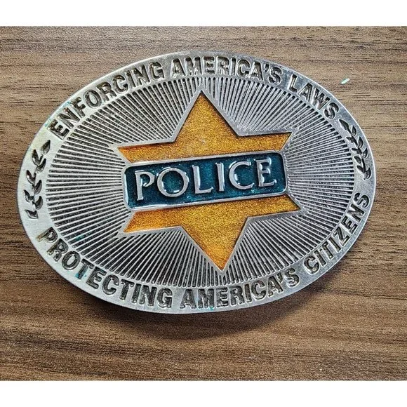 Unbranded Accessories Vintage Police Belt Buckle Enforcing